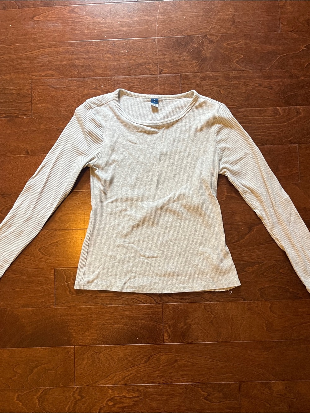 Old Navy Gray Ribbed Long Sleeve Tee
